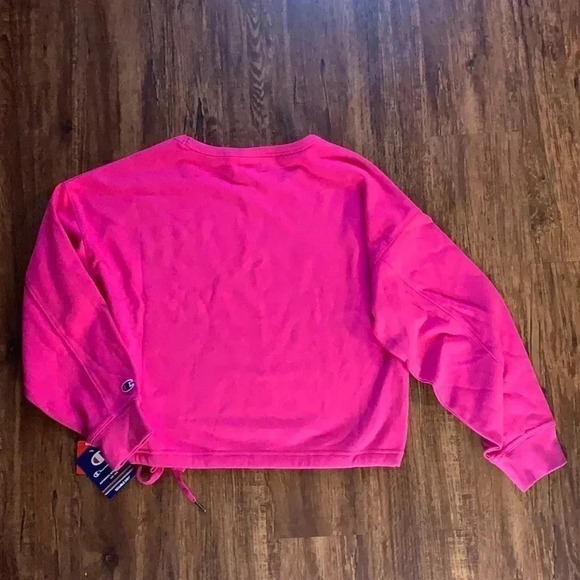 Champion Cropped Sweatshirt French Terry Top Pink - Picture 3 of 10